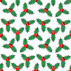 seamless pattern with holly