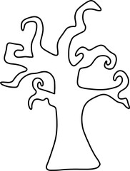 할로윈 파티 나무 라인드로잉 유치원 색칠공부(halloween party line drawing kindergarten coloring)