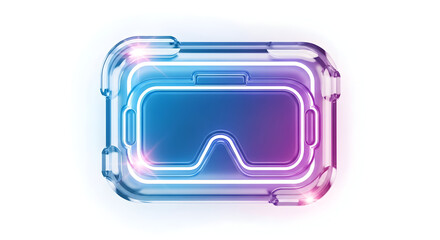 Futuristic virtual reality headset glows with vibrant neon lights, symbolizing immersive digital experiences.