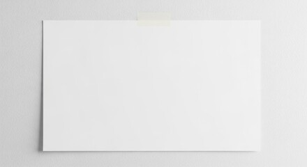 A photo of a blank paper poster with tape attached to the wall/壁にテープで留めた白紙ポスターの写真