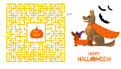 Halloween Maze . Happy Halloween. Vector Illustration