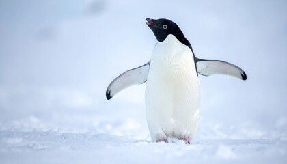Fototapeta premium Adélie Penguin beautiful and imaginative composition with rich detail.