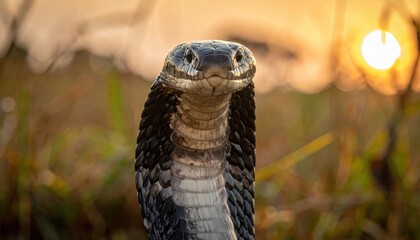 Fototapeta premium King Cobra beautiful and imaginative composition with rich detail.