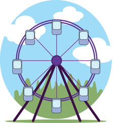 Ferris wheel in the park. 