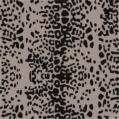Leopard skin print, watercolor effect, black, brown, beige, and white gradients, overlapping elements, seamless pattern

