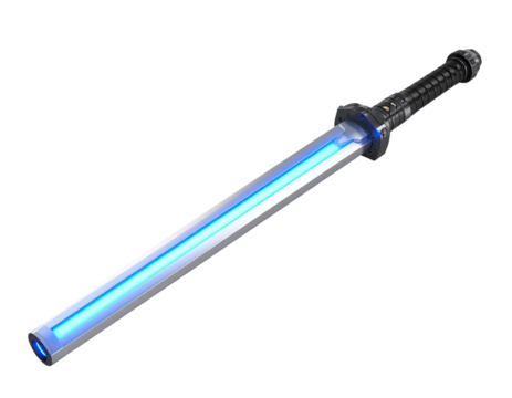 Light saber glowing energy sword futuristic weapon laser blade shining combat fantasy power object isolated on white background