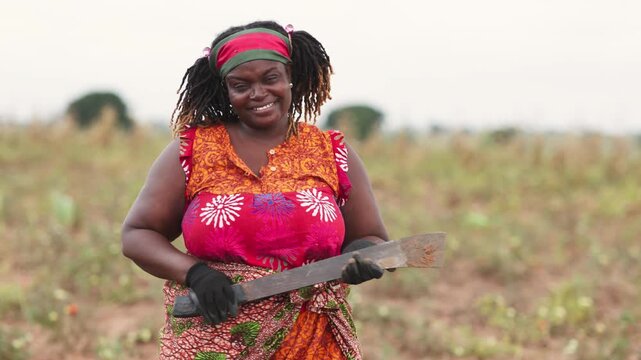 African woman farmer in Agriculture Entrepreneurship on her farm.
