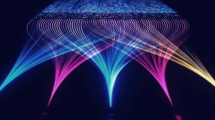 AI  Neural Network Big Data Flow Visualization, Binary Code AIMatrix, AI Machine Learning Abstract Background, Quantum Computing, Cyber Security, Futuristic Technology Artificial Intelligence  - Powered by Adobe