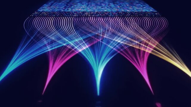 AI  Neural Network Big Data Flow Visualization, Binary Code AIMatrix, AI Machine Learning Abstract Background, Quantum Computing, Cyber Security, Futuristic Technology Artificial Intelligence  - Powered by Adobe