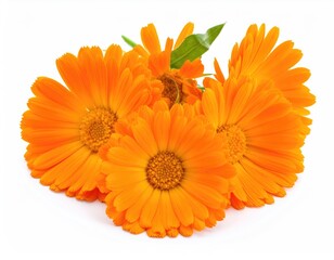 Close-up of bright orange marigold flowers