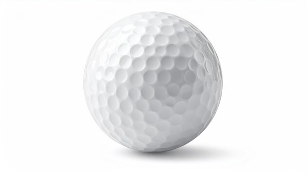 White golf ball against white background