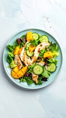 Fresh chicken and mango salad
