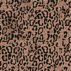 Leopard skin print, watercolor effect, black, brown, beige, and white gradients, overlapping elements, seamless pattern
