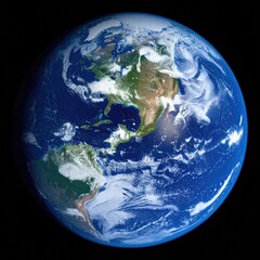 Earth seen from space.  Clouds, continents and oceans