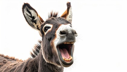 Close-up of a donkey with a wide open mouth