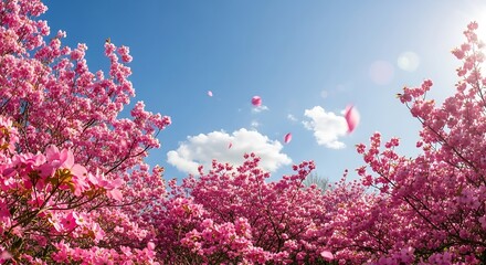 Beautiful Pink Cherry Blossoms in Spring.