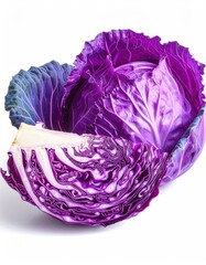 Vibrant purple cabbage, sliced