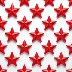 Obraz premium Red stars on a white background in a repeating pattern