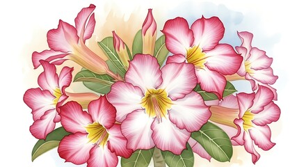 Beautiful Pink Desert Rose Bouquet.