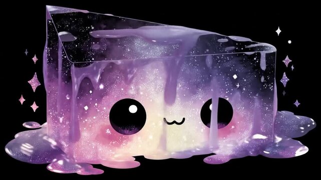 Cute galaxy cake slice