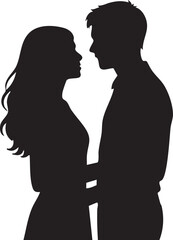 young couple silhouette