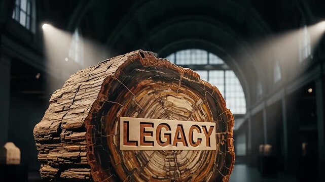 Petrified Legacy: Ancient Wood in Museum Setting