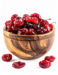 Dried cherries in a wooden bowl (7)