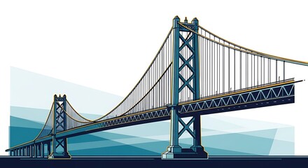 Obraz premium Suspension Bridge Vector.