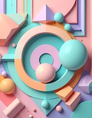 Abstract geometric shapes in pastel colors