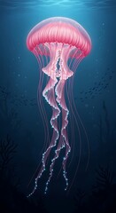 Beautiful Pink Jellyfish in the Ocean.