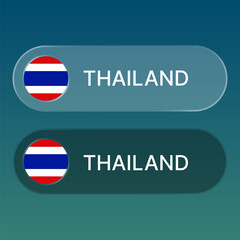 thailand Flag button with liquid glass style design
