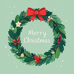 Festive Christmas wreath graphic design