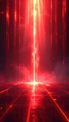 Abstract red glow in a futuristic space
