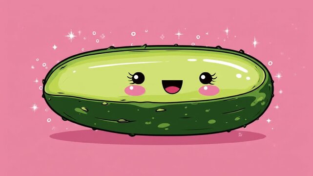Cute cartoon cucumber