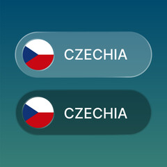 czech Flag button with liquid glass style design