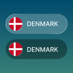 demark Flag button with liquid glass style design