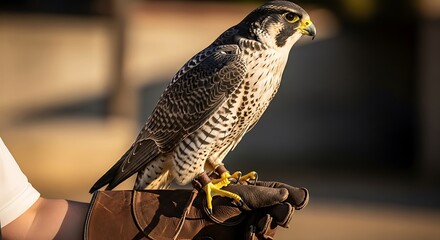 Peregrine falcon portrait.
