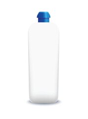 White bottle with blue cap, designed specifically for cleaning products mockup