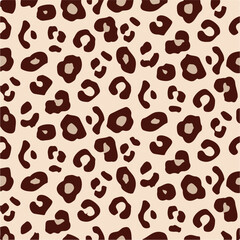 Leopard skin print, watercolor effect, black, brown, beige, and white gradients, overlapping elements, seamless pattern
