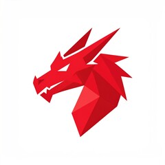 Abstract red dragon head graphic