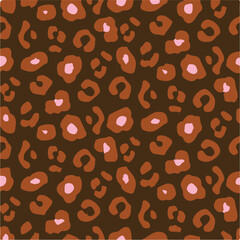 Leopard skin print, watercolor effect, black, brown, beige, and white gradients, overlapping elements, seamless pattern
