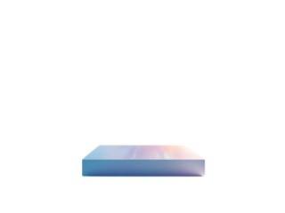 Iridescent square podium isolated on transparent background for product presentation and advertisement