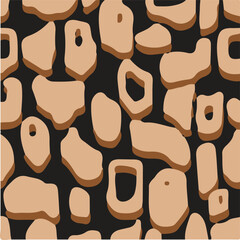 Leopard skin print, watercolor effect, black, brown, beige, and white gradients, overlapping elements, seamless pattern
