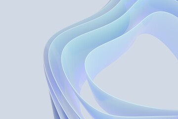 Abstract Wavy Curved Render Blue