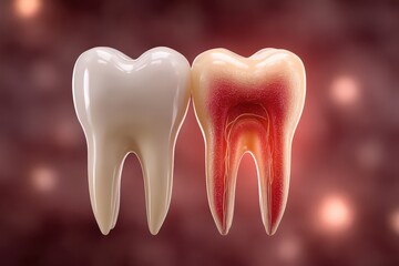 Visual comparison of healthy and decayed teeth illustrating the critical importance of oral hygiene while highlighting dental health risks and preventative care strategies for maintaining