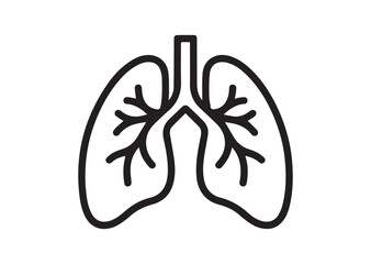 Lungs line art vector