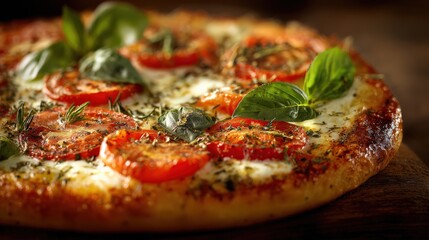 Ultra-Realistic Pizza with Mozzarella, Tomato and Oregano