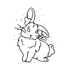 sitting rabbit doodle art