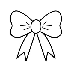 cute bow tie outline vector icon