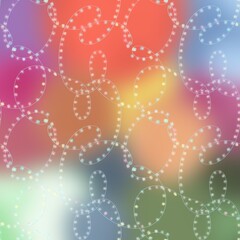 Seamless festive pattern with a Christmas garland on a colorful background